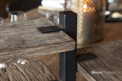 3-Laagse etagere van rustiek hout | Metalen houder | Weesp