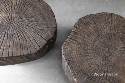 Bijzettafel schijf hout | China