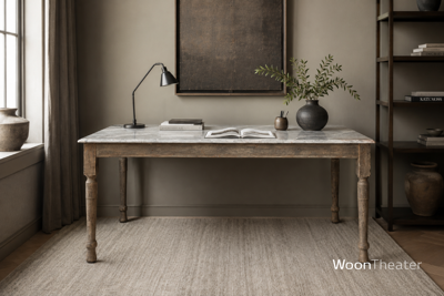 Origineel oude eettafel | marmer blad 