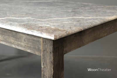 Origineel oude eettafel | marmer blad 