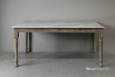 Origineel oude eettafel | marmer blad 