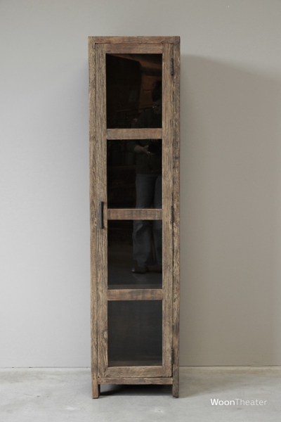 Smal vitrinekastje | oud hout