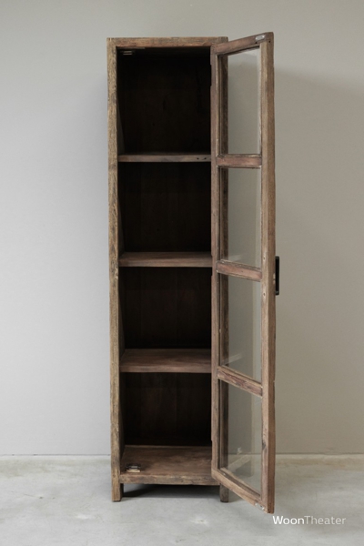 Smal vitrinekastje | oud hout