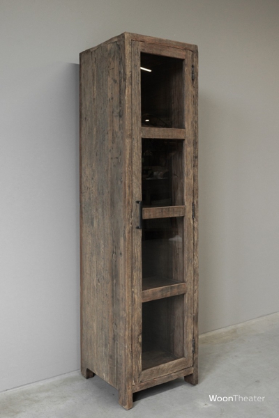 Smal vitrinekastje | oud hout