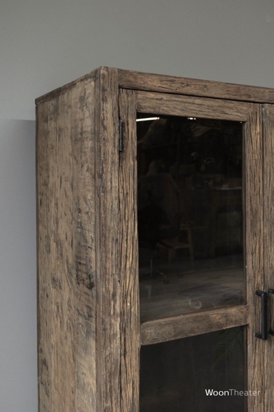 Vitrinekast oud hout