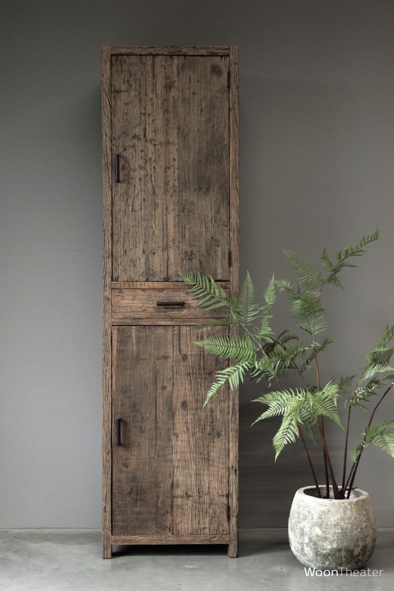 Kast smal R | oud hout