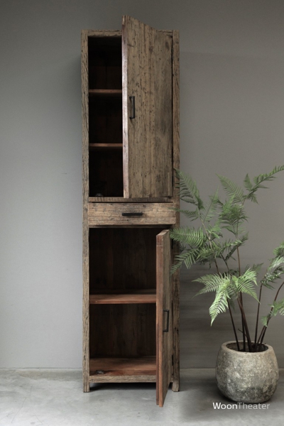 Kast smal R | oud hout
