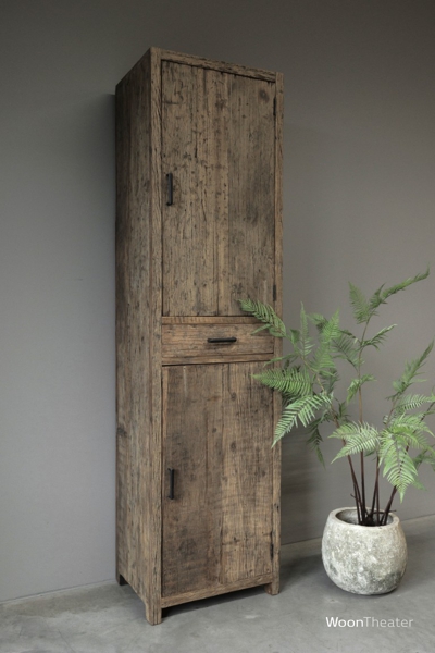 Kast smal R | oud hout