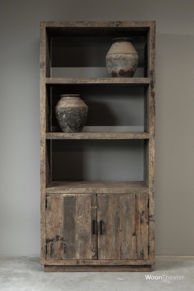 Boekenkast oud hout | incl verlichting