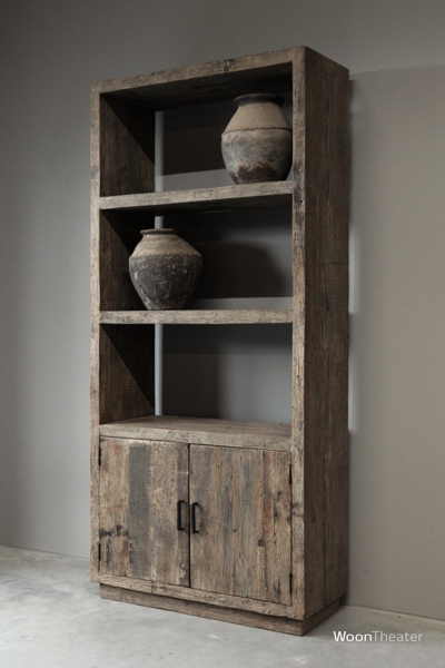 Boekenkast oud hout | incl verlichting
