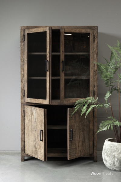 Vitrinekast oud hout 
