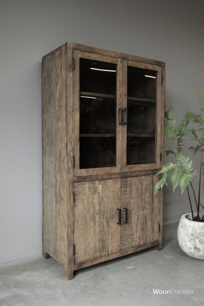 Vitrinekast oud hout 