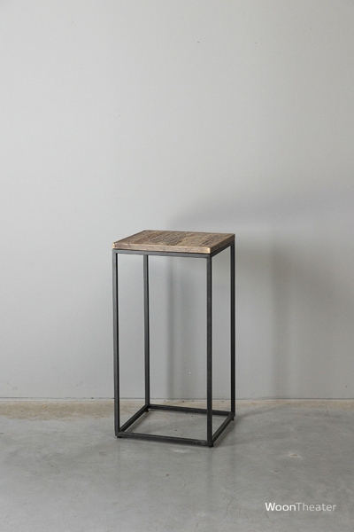 Bijzettafel/zuil San Diego | Rustiek oud hout | 70 cm - small