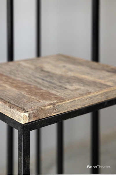 Bijzettafel/zuil San Diego | Rustiek oud hout | 70 cm - small