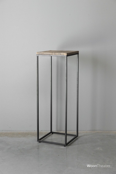 Bijzettafel/zuil San Diego | Rustiek oud hout | 100 cm - medium