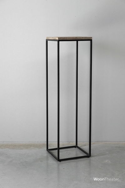 Bijzettafel/zuil San Diego | Rustiek oud hout | 120 cm - large