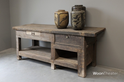 Origineel oude atelier tafel | India