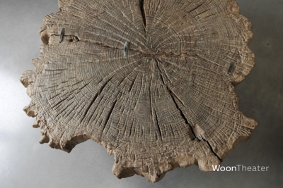 Grote organische houten salontafel