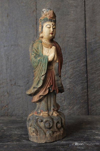 Vintage houten beeldje | Boeddha | China