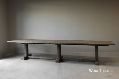 Zeer bijzondere rustieke Birmese eettafel | 400 cm