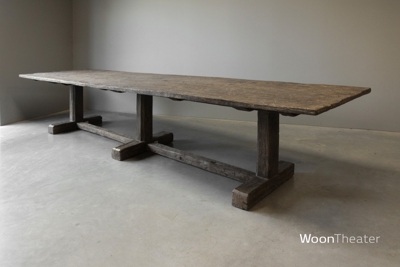 Zeer bijzondere rustieke Birmese eettafel | 400 cm