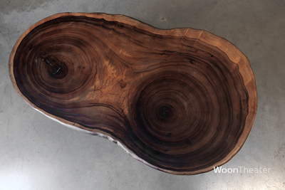 Salontafel schijf hout 
