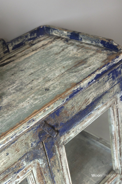 Authentiek blauw vitrinekastje | India