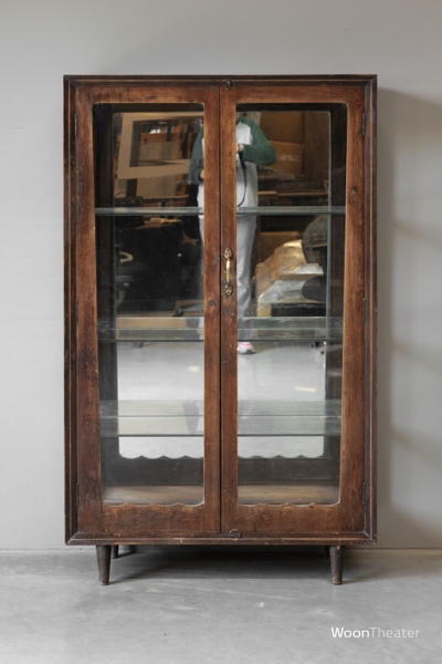Authentieke retro vitrinekast met spiegelwand | India