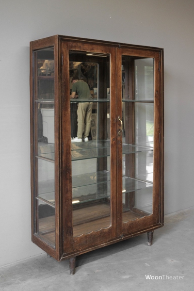 Authentieke retro vitrinekast met spiegelwand | India