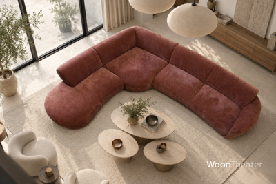 Retro afgeronde elementenbank Woody