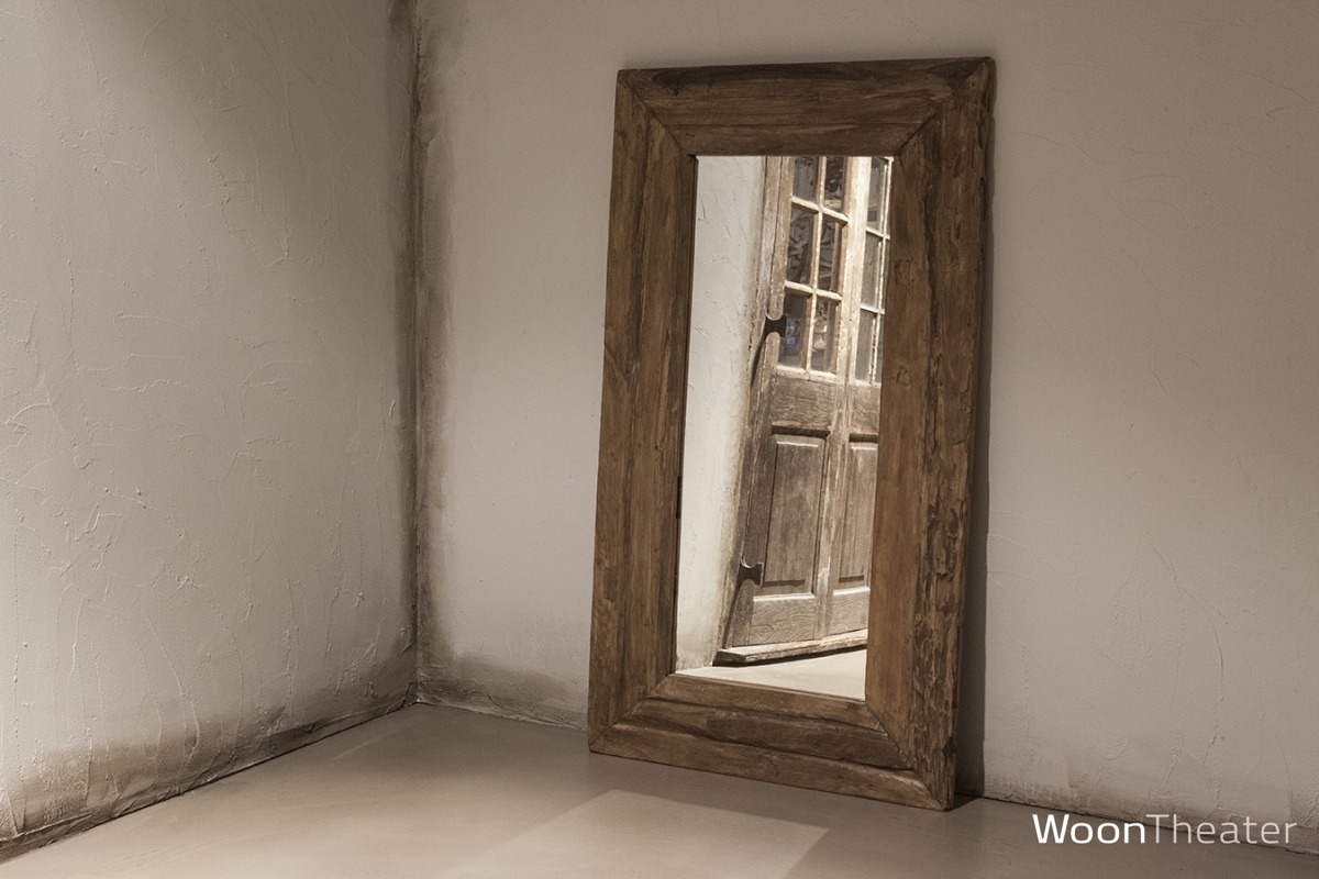 Origineel oud houten spiegel | Rustiek | large