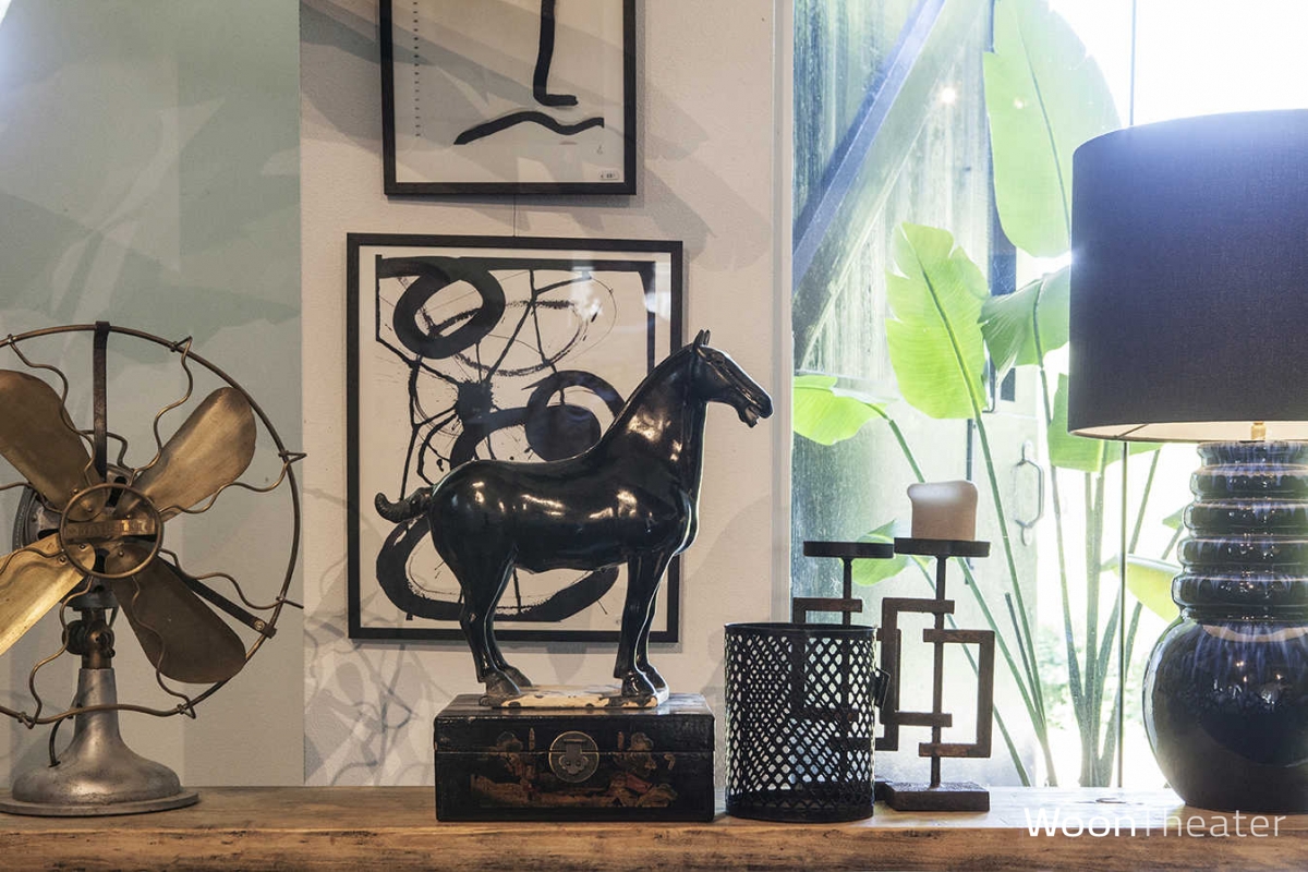 Decoratief keramisch paard | Zwart