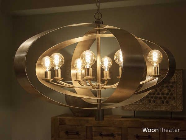 Luxueuze bladzilver hanglamp | 9-lichts | Malibu exclusief lichtbronnen