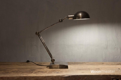 Rustieke metalen bureaulamp | Oberon | Antiek zilver