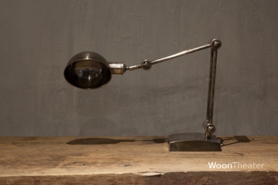 Rustieke metalen bureaulamp | Oberon | Antiek zilver