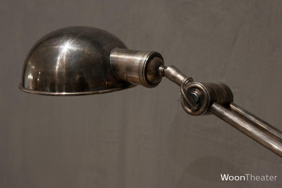 Rustieke metalen bureaulamp | Oberon | Antiek zilver