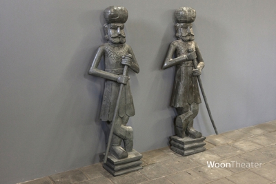 Set van 2 houten soldaten beelden | India