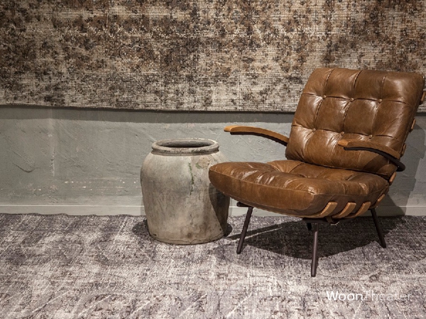 Stoere vintage fauteuil in cognac leder