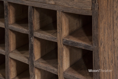 Landelijke rustiek houten wijnkast/rek | Vino