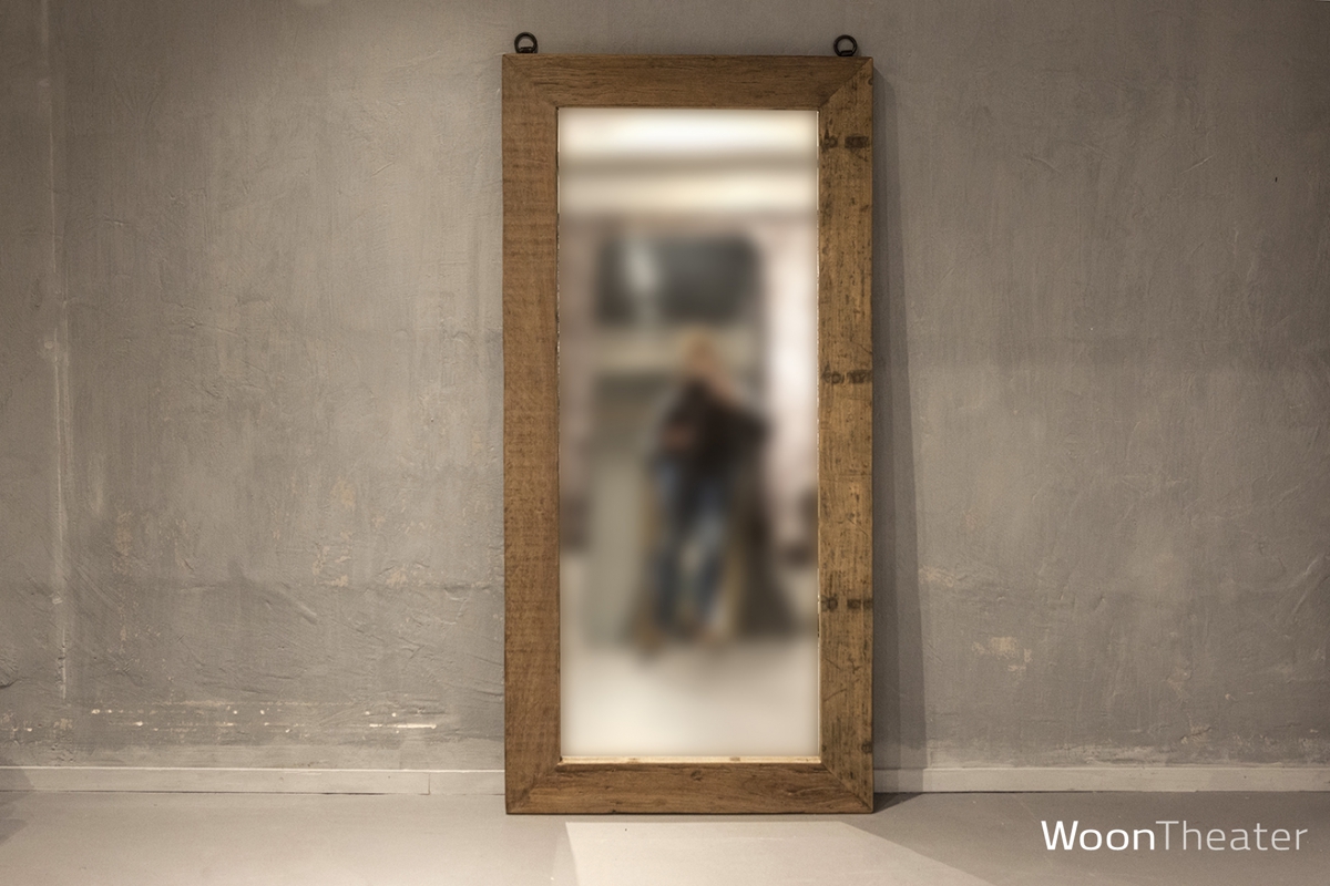 houten stoere spiegel
