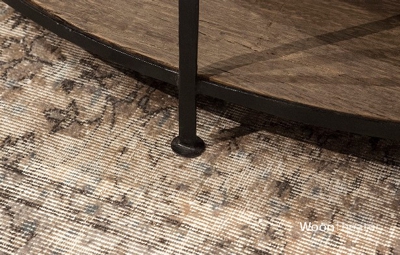 Rustieke ovale salontafel van oud hout | Atlanta
