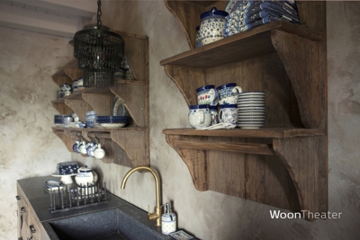 Landelijk rustiek houten wandrek | Cottage | Small