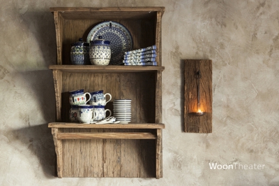 Landelijk rustiek houten wandrek | Cottage | Small