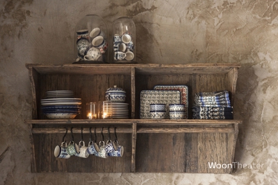 Landelijk rustiek houten wandrek | Cottage | Medium