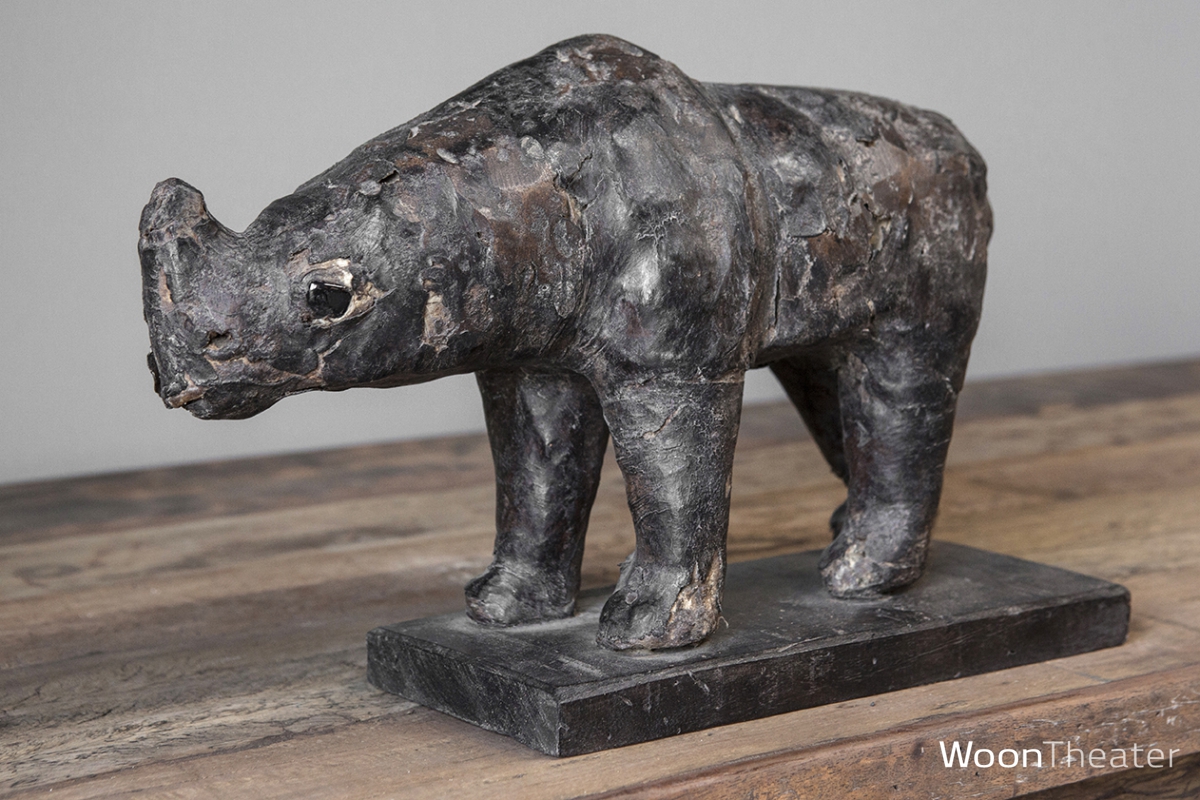 Decoratief beeldje | neushoorn leder
