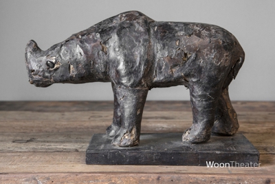 Decoratief beeldje | neushoorn leder