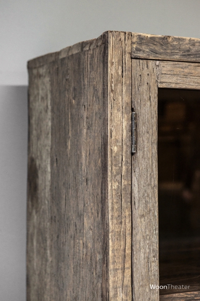 Oud houten vitrinekast | Detroit