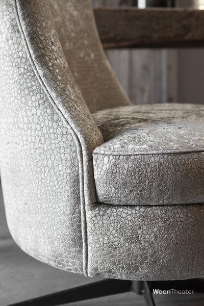 Luxe ronde draaifauteuil of eetkamerstoel | Lola | Uitgebreide stof- en kleurkeuze