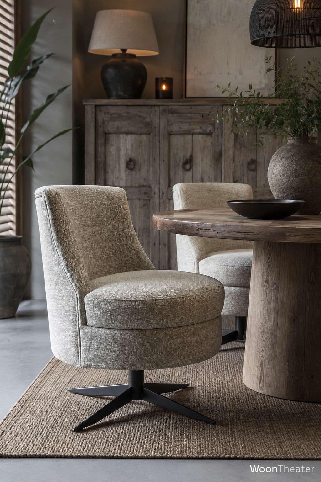 Luxe ronde draaifauteuil of eetkamerstoel | Lola | Uitgebreide stof- en kleurkeuze