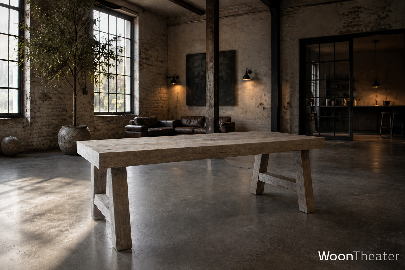Robuuste oud houten eettafel | BIG